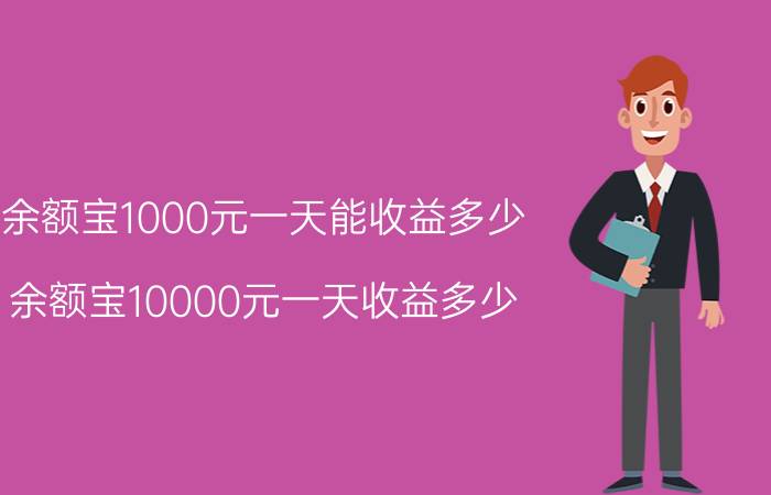 余额宝1000元一天能收益多少(余额宝10000元一天收益多少 有风险吗)